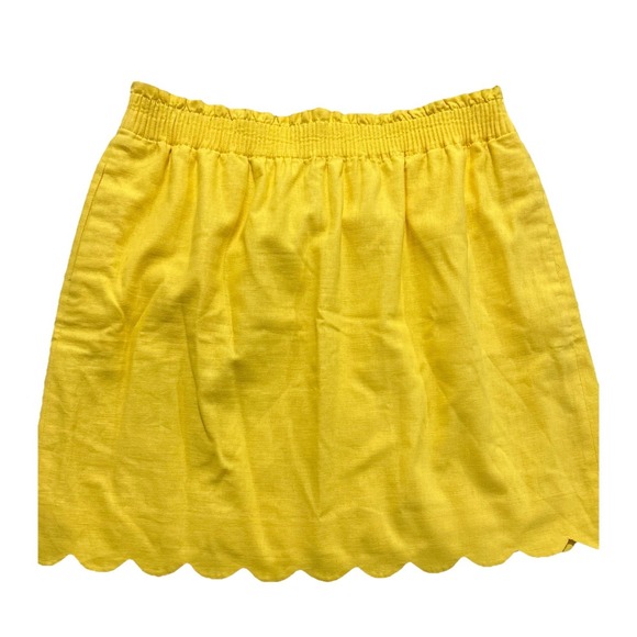 J.CREW Dresses & Skirts - J.Crew Women's 12 Yellow Linen Cotton Blend Pull On Skirt